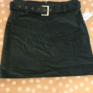 Zara emerald green suede mini skirt